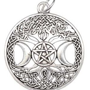1 1/4" Tree of Life Triple Moon Pentagram amulet