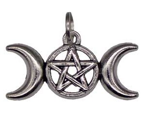 1 1/8 Triple Moon Pentagram amulet