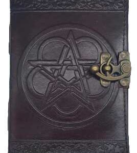 Pentagram leather blank book w/ latch