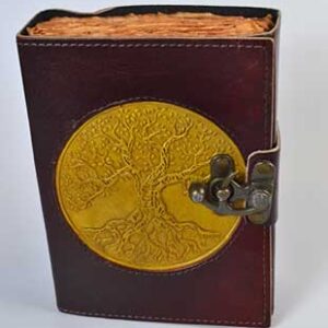 Tree of Life aged looking paper leather w/ latch