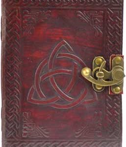 Triquetra leather blank book w/ latch