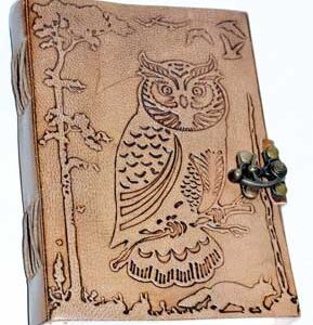 5" x 7" Owl in Jungle leather w/ Latch