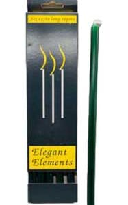 10" Green chime candle 6 pack