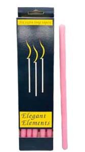 10" Pink chime candle 6 pack