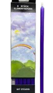 10" Purple chime candle 6 pack