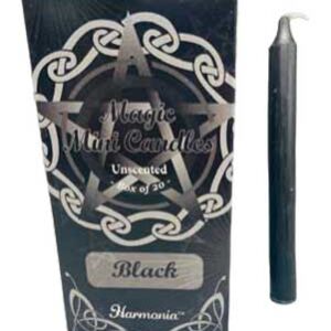 1/2" dia 5" long Black chime candle 20 pack
