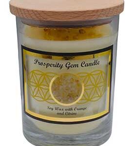 Prosperity gem stone soy candle