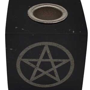 Pentagram Black Onyx chime candle holder