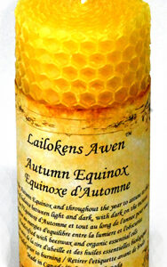 4" Autumn Equanox Altar Lailokens Awen candle