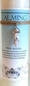 Calming pillar candle with White Howlite pendant