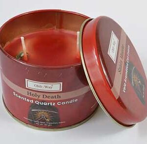 Santa Muerte (Holy Death) quartz tin candle