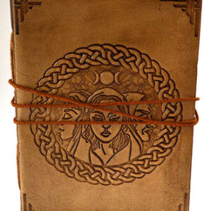 5" x 7" Triple Goddess leather blank book w/cord