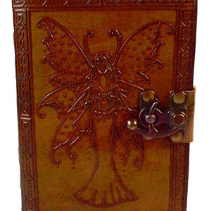 Fairy Journal with Spotted Wings aged looking paper leather w/ latch