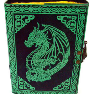 Green Dragon aged looking paper leather w/ latch