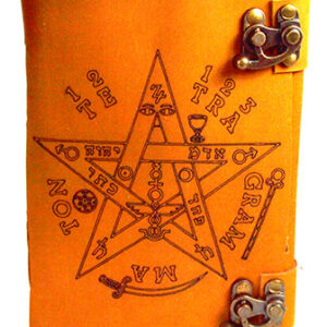 Tetragrammaton aged looking paper leather w/ latch