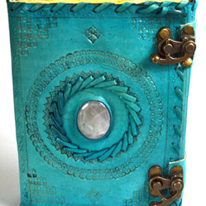 Blue with Stone aged looking paper leather w/ latch