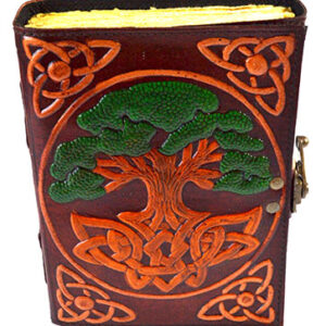 Tree of Life aged looking paper leather w/ latch 4 1/2" x 6 1/2" - Unlined