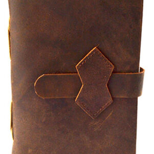 Brown Leather Journal w/ strap 4 1/2" x 6 1/2" - 240 pages - Unlined