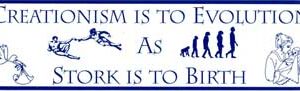 Creationism is to Evolution as Stork is to Birth