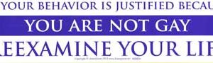 If your Behavior is Justified because You Are Not Gay Reexamine Your Life