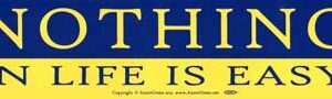 Nothing In Life is Easy bumper sticker