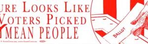 Sure Looks Like Voters Picked Mean People bumper sticker