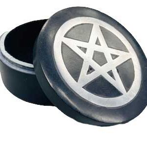4" Pentagram inlay soapstone black box