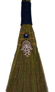 9" Broom Evil Eye Fatima Hand
