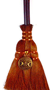 9 1/2" Celtic Triple Goddess broom