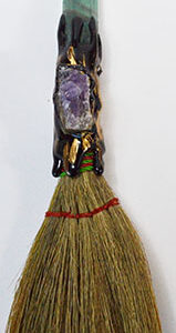 7" amethyst W Crystal broom
