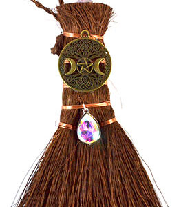 6" Triple Moon & Pentagram broom