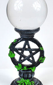80mm Clear gazing ball with Pentagram Stand