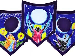 Triple Moon Goddess Prayer Flags 60" x 29"