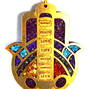 6" Hamsa Hand W Crystals