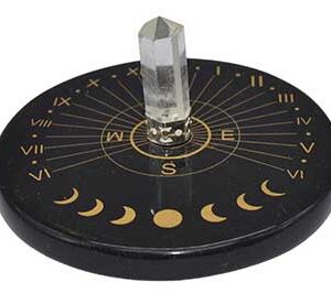 3" Black Agate & Crystal Sun Clock