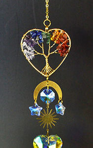 13 1/2" 7 Chakra Heart sun catcher