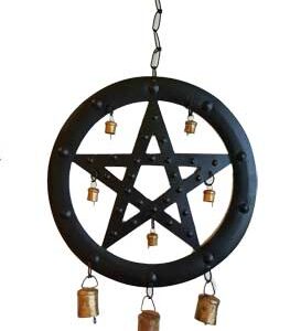 9 1/2" Black Pentagram wind chime