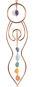 19"x 3" Goddess with Charka Stones wall hanging