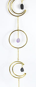 22"x 3" Triple Moon Wreath with Stones wall hanging