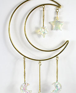 14 1/2"x 6" Crescent Moon with Stones wall hanging