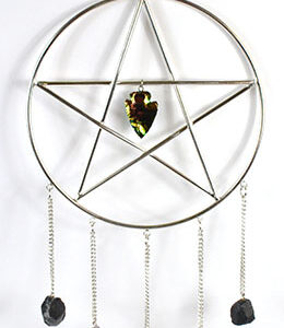 15"x 6" Pentagram with Stones wall hanging
