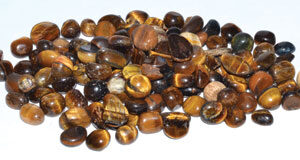 1 lb Tiger Eye tumbled chips 5-7mm