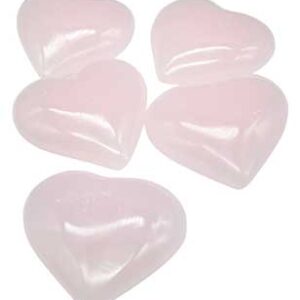 (set of 5) 2" Calcite, Pink heart