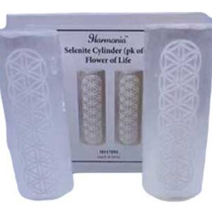 Flower of Life Selenite harmonizer (set of 2)