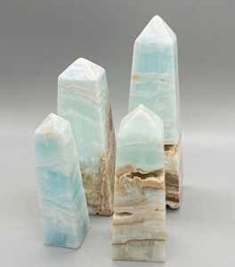 1 kg 3-5" (4-4/pk) Caribbean Calcite obelisk