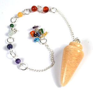 Moonstone, Peach 7 Chakra pendulum