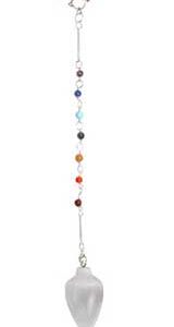Selenite 7 Chakra pendulum