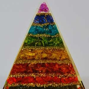 3 3/4" Orgone 7 Chakra pyramid