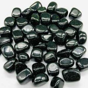 1 lb Goldstone, Green tumbled stones