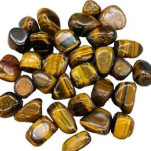 1 lb Tiger Eye, Yellow tumbled stones